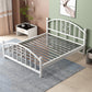 Modern Finish Metallic Open-Frame Bed Glam Wire-Grid Iron Bed Frame with Headboard