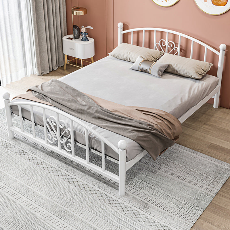 Modern Finish Metallic Open-Frame Bed Glam Wire-Grid Iron Bed Frame with Headboard