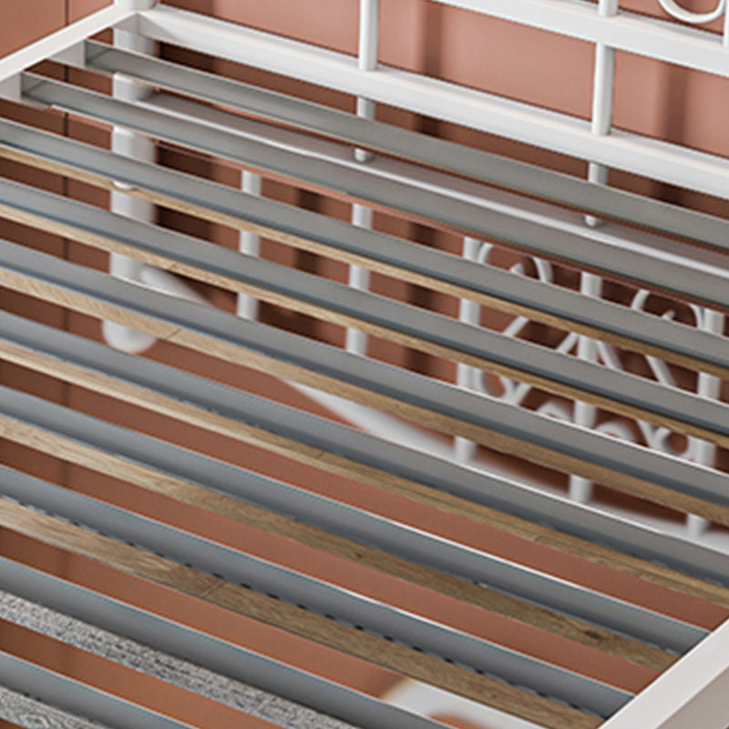 Modern Finish Metallic Open-Frame Bed Glam Wire-Grid Iron Bed Frame with Headboard