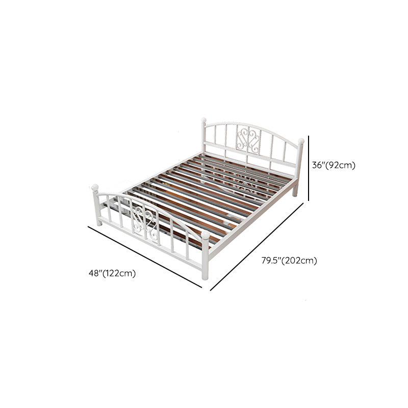 Modern Finish Metallic Open-Frame Bed Glam Wire-Grid Iron Bed Frame with Headboard