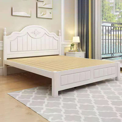 Victorian White Standard Bed Solid Wood Bed Frame with Custom Legs