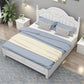 Victorian White Standard Bed Solid Wood Bed Frame with Custom Legs