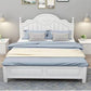 Victorian White Standard Bed Solid Wood Bed Frame with Custom Legs