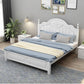 Victorian White Standard Bed Solid Wood Bed Frame with Custom Legs