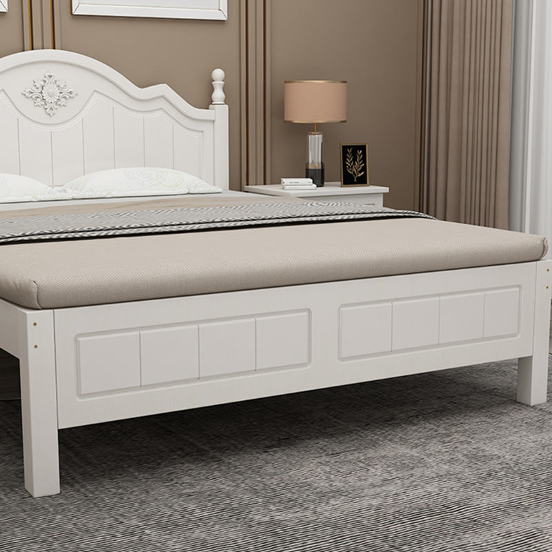 Victorian White Standard Bed Solid Wood Bed Frame with Custom Legs