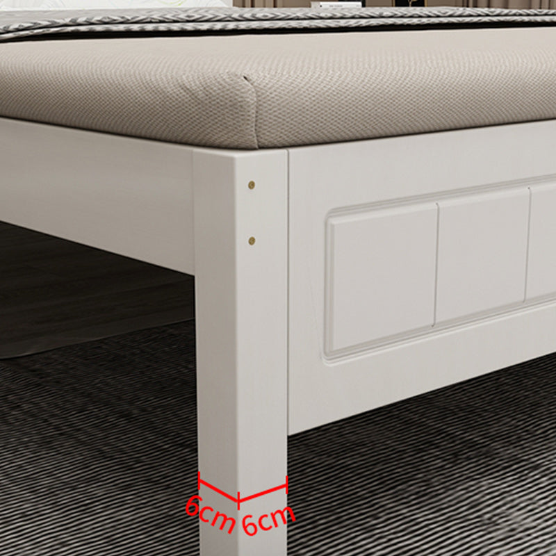 Victorian White Standard Bed Solid Wood Bed Frame with Custom Legs