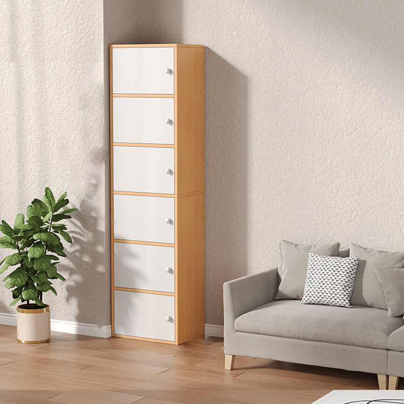Contemporary Wooden Accent Cabinet Rectangle Storage Cabinet with Door 16.9"L x 11.8"W x 70.9"H Natural Clearhalo 'Cabinets & Chests' 'cabinets_chests' 'furn' 'furn_cabinets_chests' 'Furniture' 'Living Room Furniture' 6994799