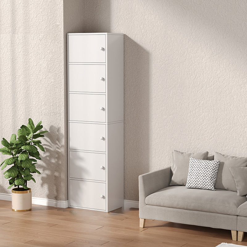 Contemporary Wooden Accent Cabinet Rectangle Storage Cabinet with Door 16.9"L x 11.8"W x 70.9"H White Clearhalo 'Cabinets & Chests' 'cabinets_chests' 'furn' 'furn_cabinets_chests' 'Furniture' 'Living Room Furniture' 6994802