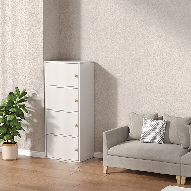 Contemporary Wooden Accent Cabinet Rectangle Storage Cabinet with Door 16.9"L x 11.8"W x 47.2"H White Clearhalo 'Cabinets & Chests' 'cabinets_chests' 'furn' 'furn_cabinets_chests' 'Furniture' 'Living Room Furniture' 6994803