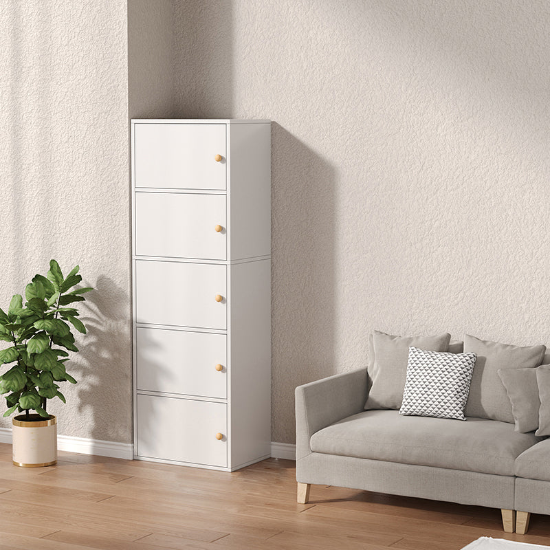 Contemporary Wooden Accent Cabinet Rectangle Storage Cabinet with Door 16.9"L x 11.8"W x 59"H White Clearhalo 'Cabinets & Chests' 'cabinets_chests' 'furn' 'furn_cabinets_chests' 'Furniture' 'Living Room Furniture' 6994806