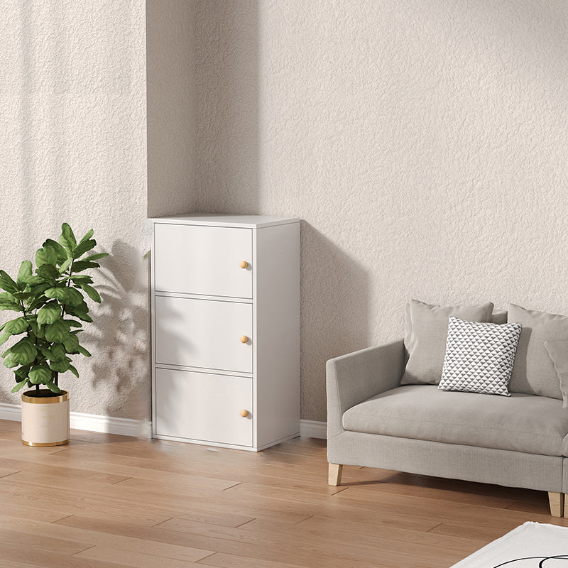 Contemporary Wooden Accent Cabinet Rectangle Storage Cabinet with Door 17"L x 12"W x 35"H White Clearhalo 'Cabinets & Chests' 'cabinets_chests' 'furn' 'furn_cabinets_chests' 'Furniture' 'Living Room Furniture' 6994808
