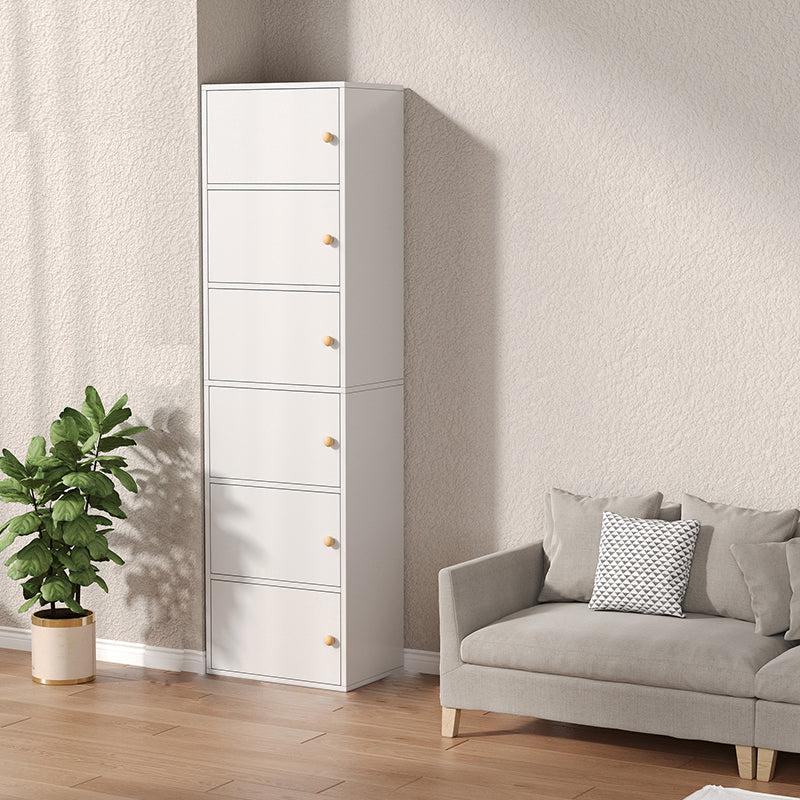 Contemporary Wooden Accent Cabinet Rectangle Storage Cabinet with Door 15.7"L x 9.4"W x 63"H White Clearhalo 'Cabinets & Chests' 'cabinets_chests' 'furn' 'furn_cabinets_chests' 'Furniture' 'Living Room Furniture' 6994811