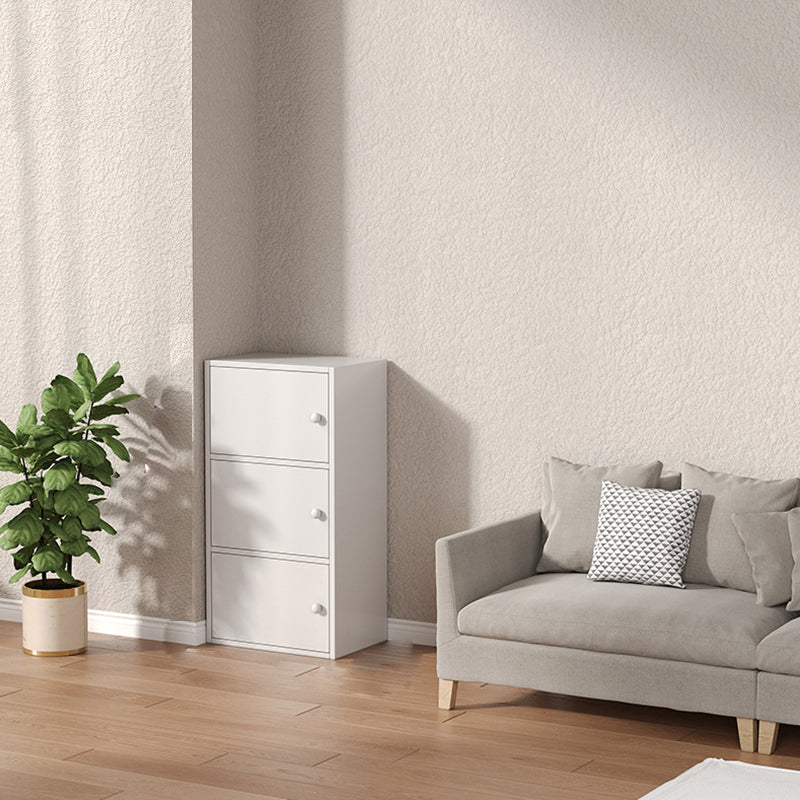 Contemporary Wooden Accent Cabinet Rectangle Storage Cabinet with Door 15.7"L x 9.4"W x 31.5"H White Clearhalo 'Cabinets & Chests' 'cabinets_chests' 'furn' 'furn_cabinets_chests' 'Furniture' 'Living Room Furniture' 6994812