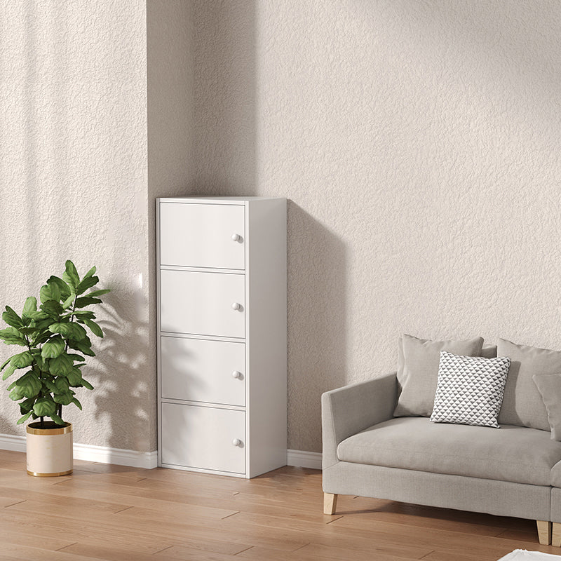 Contemporary Wooden Accent Cabinet Rectangle Storage Cabinet with Door 16"L x 9"W x 42"H White Clearhalo 'Cabinets & Chests' 'cabinets_chests' 'furn' 'furn_cabinets_chests' 'Furniture' 'Living Room Furniture' 6994813