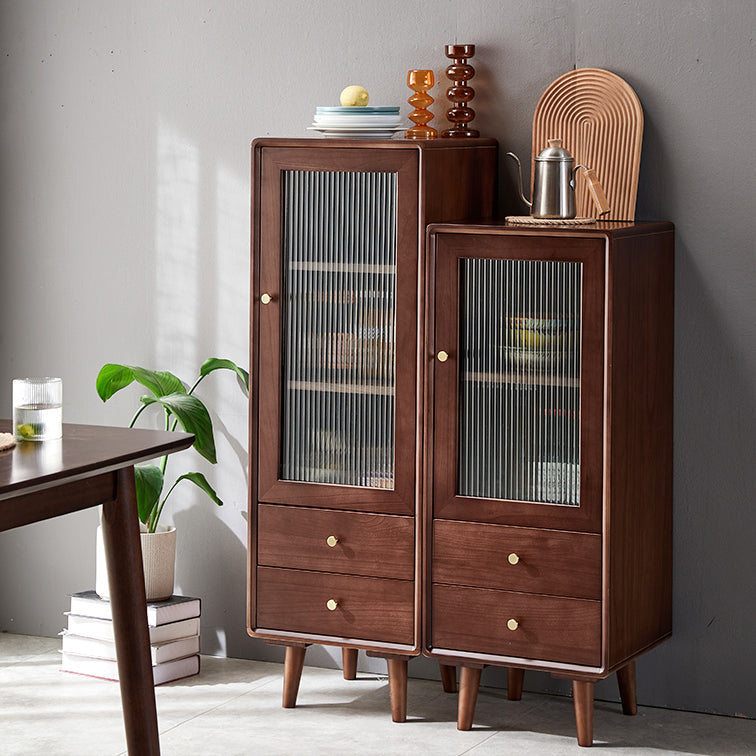 ガラスパーンアクセントキャビネットモダンスタイルの引き出し付き1ドアチェスト