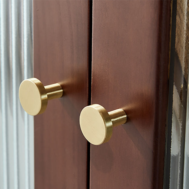 Glass Paned Accent Cabinet Modern Style 1-Door Chest with Drawers