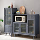 Glass Paned Accent Cabinet Modern Style 1-Door Chest with Drawers