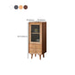 Glass Paned Accent Cabinet Modern Style 1-Door Chest with Drawers