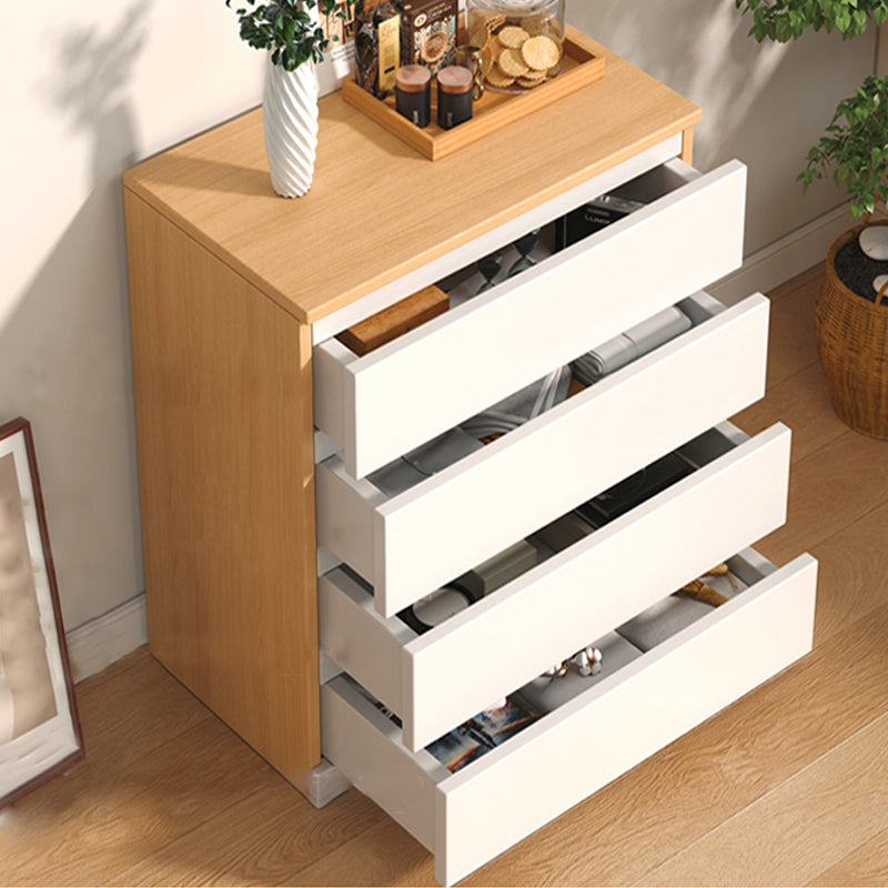 Modern White/Natural Chest with Wooden Drawers Rectangle Chest Clearhalo 'Cabinets & Chests' 'cabinets_chests' 'furn' 'furn_cabinets_chests' 'Furniture' 'Living Room Furniture' 6994875
