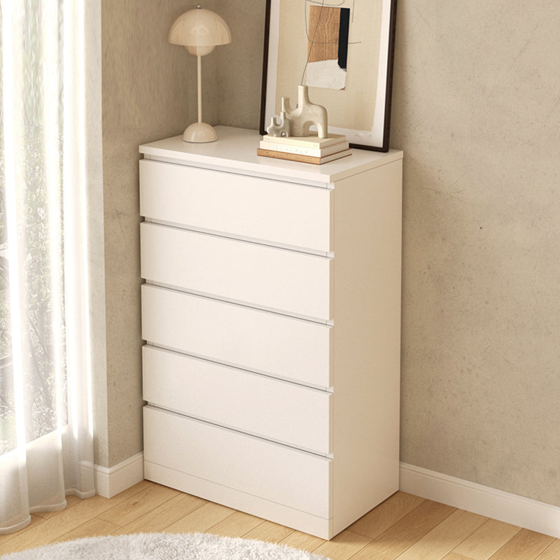 Modern White/Natural Chest with Wooden Drawers Rectangle Chest 23.5"L x 13"W x 39"H White 5 Clearhalo 'Cabinets & Chests' 'cabinets_chests' 'furn' 'furn_cabinets_chests' 'Furniture' 'Living Room Furniture' 6994876