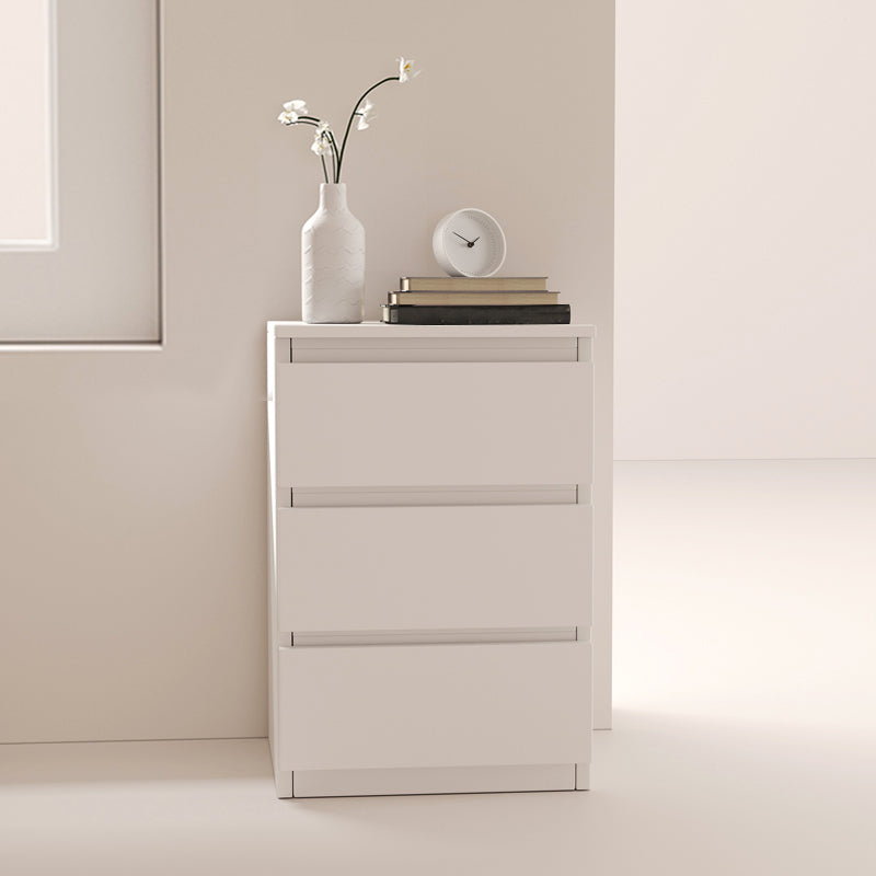 Modern White/Natural Chest with Wooden Drawers Rectangle Chest 13"L x 12"W x 23"H White 3 Clearhalo 'Cabinets & Chests' 'cabinets_chests' 'furn' 'furn_cabinets_chests' 'Furniture' 'Living Room Furniture' 6994879