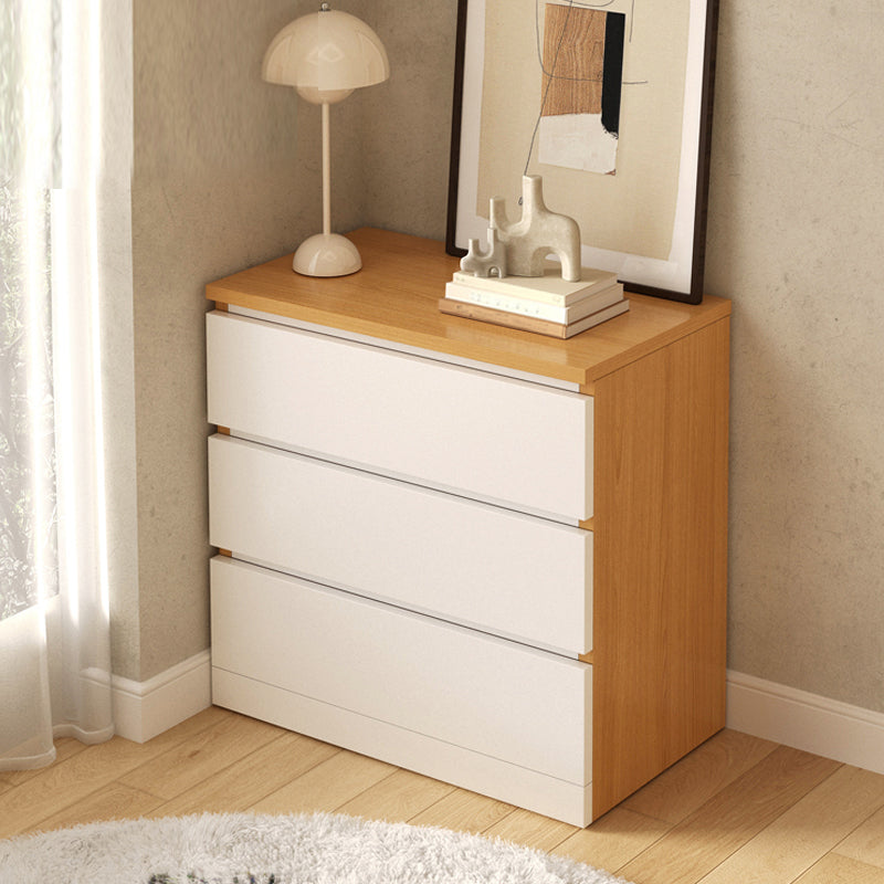 Modern White/Natural Chest with Wooden Drawers Rectangle Chest 23.5"L x 13"W x 25"H Natural 3 Clearhalo 'Cabinets & Chests' 'cabinets_chests' 'furn' 'furn_cabinets_chests' 'Furniture' 'Living Room Furniture' 6994881