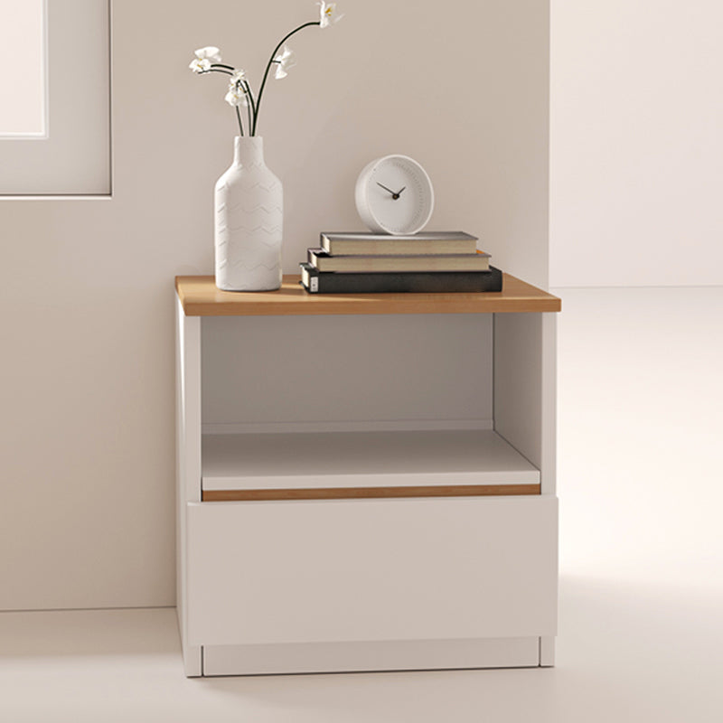 Modern White/Natural Chest with Wooden Drawers Rectangle Chest 16"L x 12"W x 16"H Natural 1 Clearhalo 'Cabinets & Chests' 'cabinets_chests' 'furn' 'furn_cabinets_chests' 'Furniture' 'Living Room Furniture' 6994887