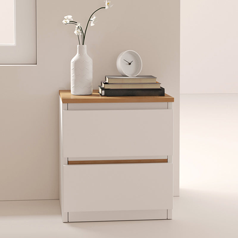 Modern White/Natural Chest with Wooden Drawers Rectangle Chest 13"L x 12"W x 16"H Natural 2 Clearhalo 'Cabinets & Chests' 'cabinets_chests' 'furn' 'furn_cabinets_chests' 'Furniture' 'Living Room Furniture' 6994891