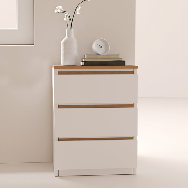 Modern White/Natural Chest with Wooden Drawers Rectangle Chest 16"L x 12"W x 23"H Natural 3 Clearhalo 'Cabinets & Chests' 'cabinets_chests' 'furn' 'furn_cabinets_chests' 'Furniture' 'Living Room Furniture' 6994894