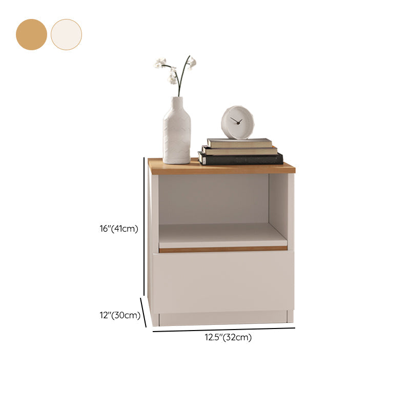 Modern White/Natural Chest with Wooden Drawers Rectangle Chest Clearhalo 'Cabinets & Chests' 'cabinets_chests' 'furn' 'furn_cabinets_chests' 'Furniture' 'Living Room Furniture' 6994897