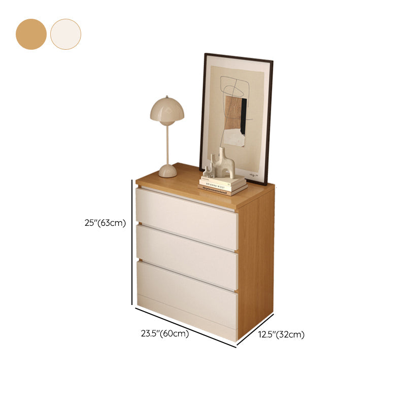 Modern White/Natural Chest with Wooden Drawers Rectangle Chest Clearhalo 'Cabinets & Chests' 'cabinets_chests' 'furn' 'furn_cabinets_chests' 'Furniture' 'Living Room Furniture' 6994903