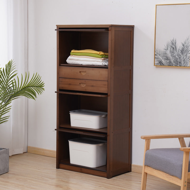 Mobile moderno di accento marrone medio secolo con porte in mobile rettangolo in legno massiccio