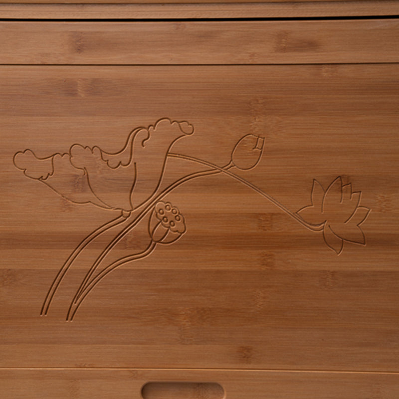 Mid eeuws modern bruin accentkastje met deuren in vaste houten rechthoekkast