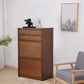 Mid Century Modern Brown Accent Cabinet with Doors in Solid Wood Rectangle Cabinet
