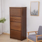 Mid Century Modern Brown Accent Cabinet with Doors in Solid Wood Rectangle Cabinet