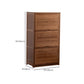 Mid Century Modern Brown Accent Cabinet with Doors in Solid Wood Rectangle Cabinet