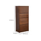 Mid Century Modern Brown Accent Cabinet with Doors in Solid Wood Rectangle Cabinet