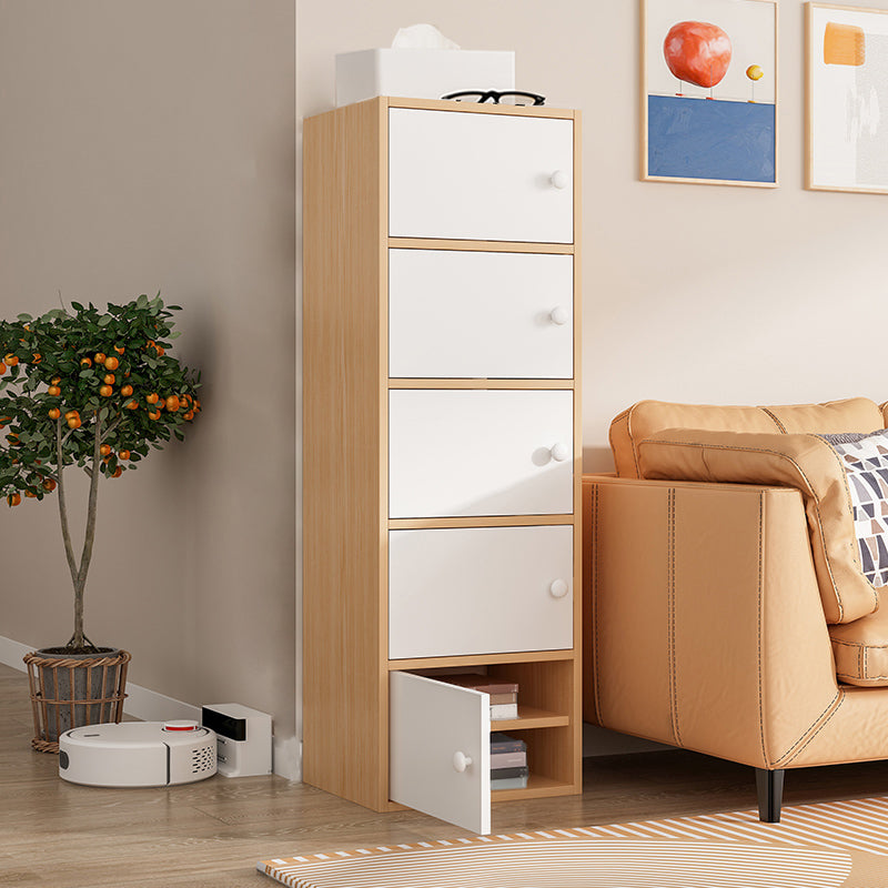 Contemporary Wooden Accent Cabinet Bar Pulls Handle Design Storage Cabinet