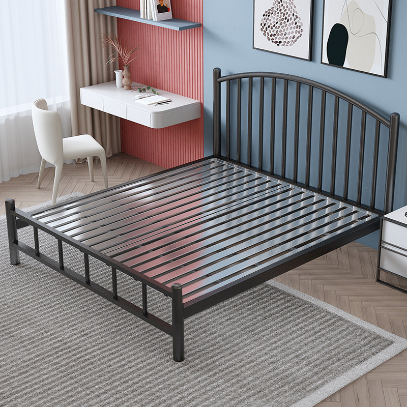 Metal Bed Frame in Stainless Steel 40.16" H Open-Frame Bed with Headboard