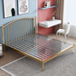 Metal Bed Frame in Stainless Steel 40.16" H Open-Frame Bed with Headboard