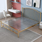 Metal Bed Frame in Stainless Steel 40.16" H Open-Frame Bed with Headboard