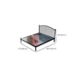 Metal Bed Frame in Stainless Steel 40.16" H Open-Frame Bed with Headboard