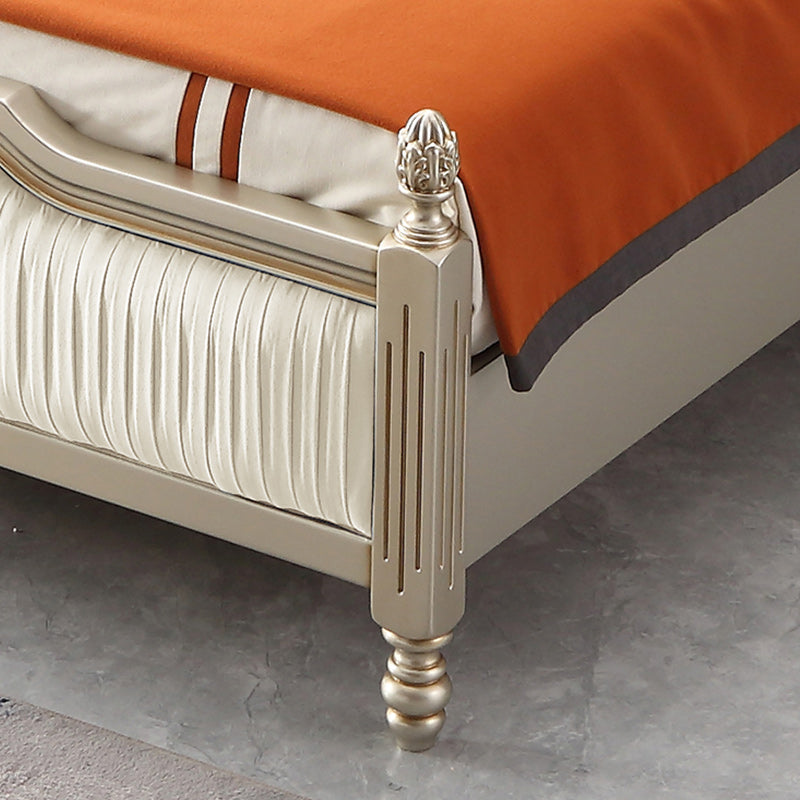 Victorian Upholstered Bed Frame with Nailhead Mattress Included Solid Wood Standard Bed Clearhalo 'Bedroom Furniture' 'Beds' 'furn' 'furn_beds' 'Furniture' 6995036