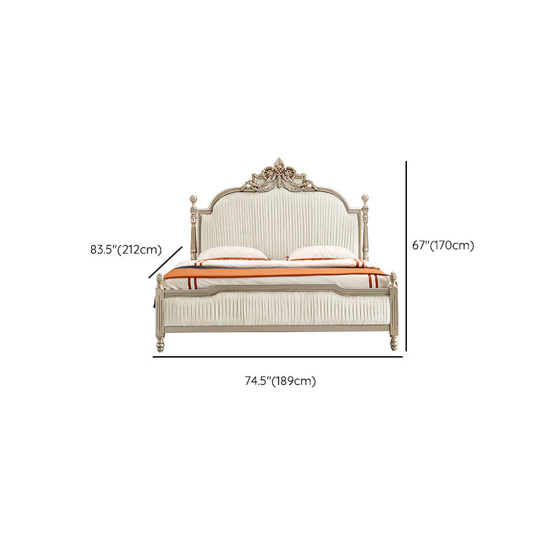 Victorian Upholstered Bed Frame with Nailhead Mattress Included Solid Wood Standard Bed Clearhalo 'Bedroom Furniture' 'Beds' 'furn' 'furn_beds' 'Furniture' 6995039