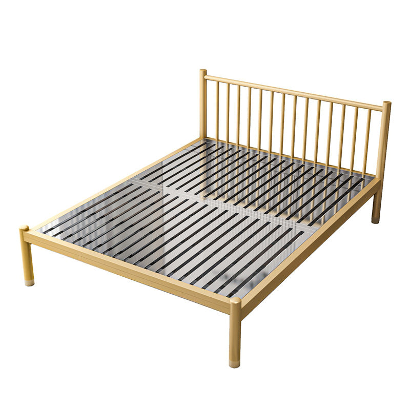 Contemporary Metal Standard Bed with Metal Legs Bed Frame with Headboard