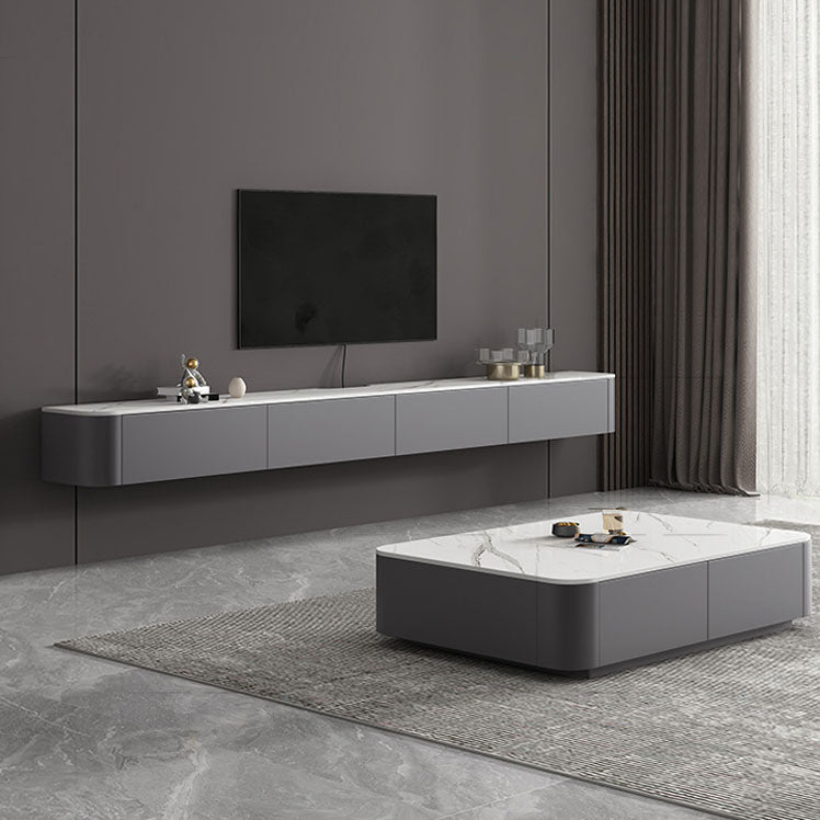 Stone TV Media Console Contemporary Media Console with Drawers Clearhalo 'furn' 'furn_tv_stands_entertainment_centers' 'Furniture' 'Living Room Furniture' 'TV Stands & Entertainment Centers' 'TV Stands & Media Storage Furniture' 'tv_stands_entertainment_centers' 6995219