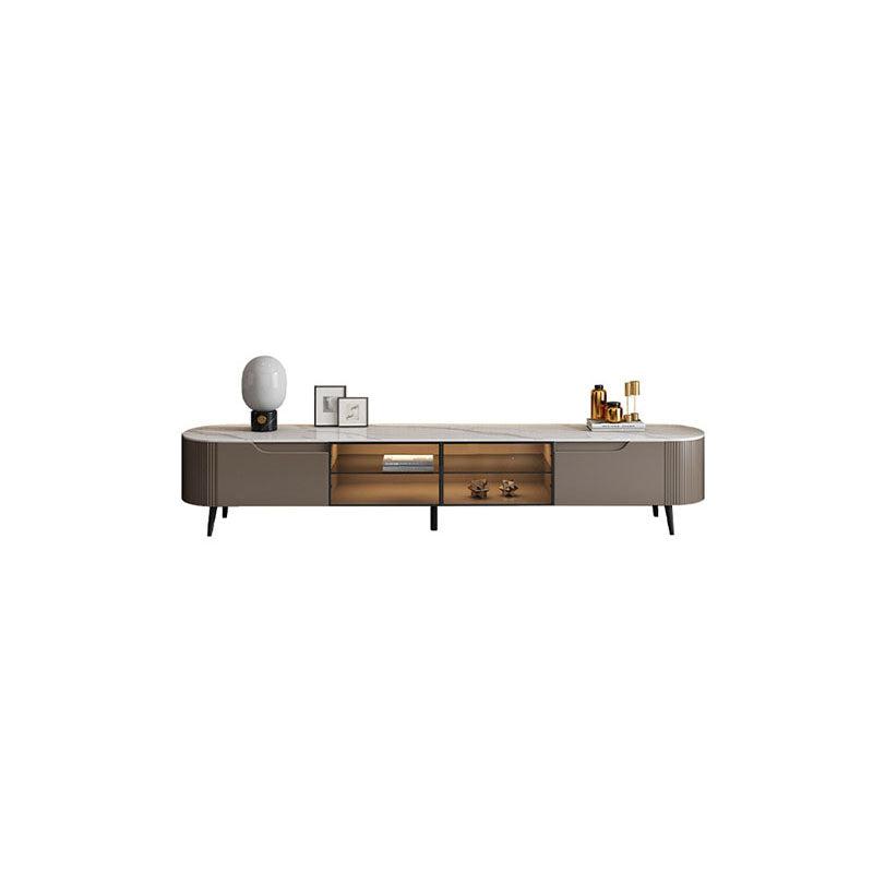 Stone TV Media Console Contemporary Media Console with 2 Drawers 87"L x 16"W x 18"H Clearhalo 'furn' 'furn_tv_stands_entertainment_centers' 'Furniture' 'Living Room Furniture' 'TV Stands & Entertainment Centers' 'TV Stands & Media Storage Furniture' 'tv_stands_entertainment_centers' 6995229