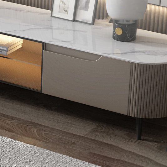 Stone TV Media Console Contemporary Media Console with 2 Drawers Clearhalo 'furn' 'furn_tv_stands_entertainment_centers' 'Furniture' 'Living Room Furniture' 'TV Stands & Entertainment Centers' 'TV Stands & Media Storage Furniture' 'tv_stands_entertainment_centers' 6995236