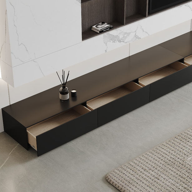 Contemporary TV Stand Console Black Stone Media Console with Drawers Clearhalo 'furn' 'furn_tv_stands_entertainment_centers' 'Furniture' 'Living Room Furniture' 'TV Stands & Entertainment Centers' 'TV Stands & Media Storage Furniture' 'tv_stands_entertainment_centers' 6995250