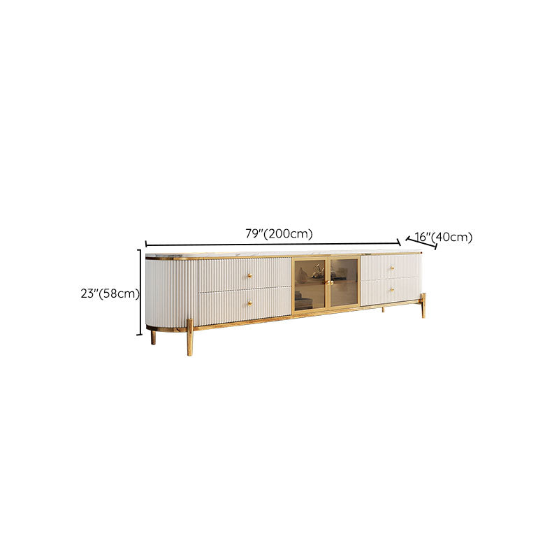 Marble Glam TV Console White 4 Drawers Media Console with Doors Clearhalo 'furn' 'furn_tv_stands_entertainment_centers' 'Furniture' 'Living Room Furniture' 'TV Stands & Entertainment Centers' 'TV Stands & Media Storage Furniture' 'tv_stands_entertainment_centers' 6995267